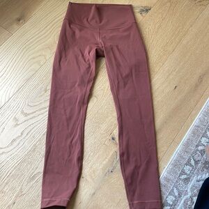 Rust colored Lululemon leggings size 4 25”